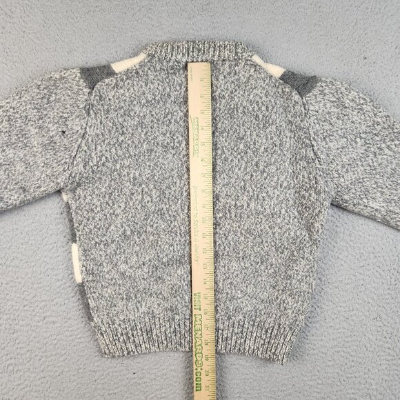 Vtg Wool Sweater Medium Black White Gray Checkered Pullover Boys Youth Unisex - Picture 10 of 11